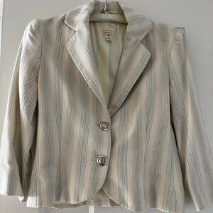 Lauren Moffatt Gray and Turquoise Blazer